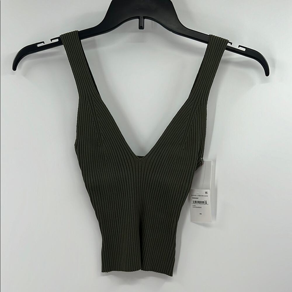 Good American Shine Rib Tank Top - Fatigue001 - XS - New with tags